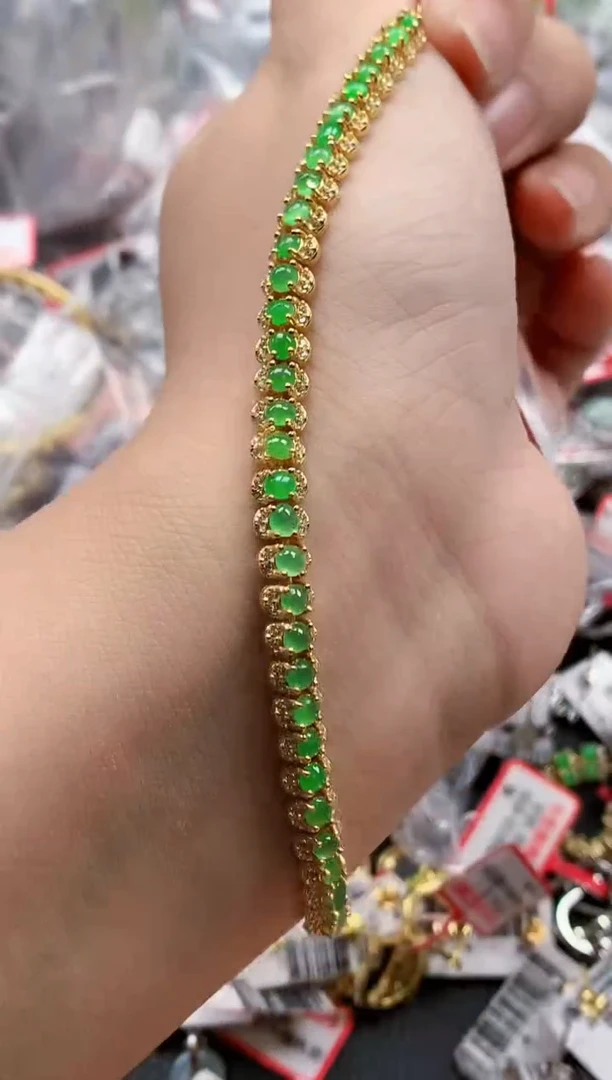 银S925镶嵌戒指翡翠天然A货缅甸翡翠