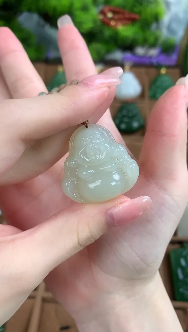 和田玉未镶嵌颈饰吊坠30mm