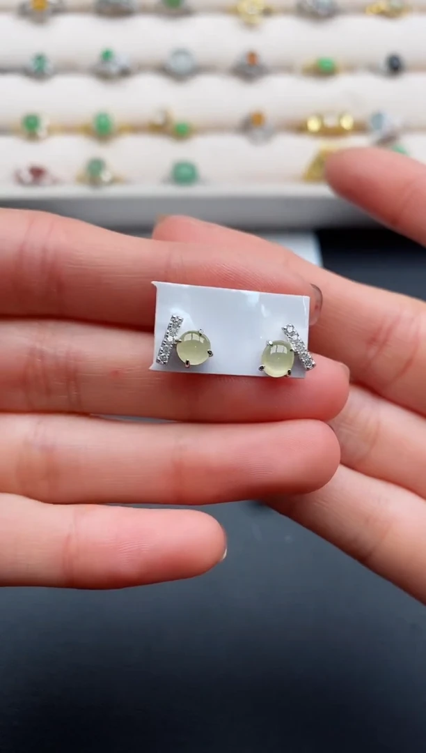 银S925镶嵌戒指翡翠66666666+9