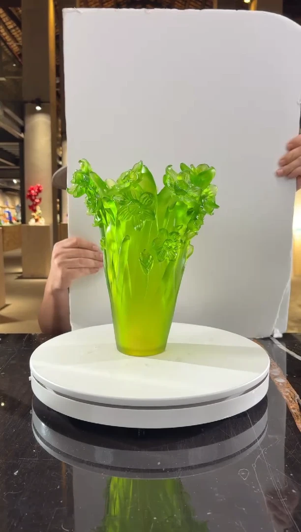 摆件祖母绿琉璃花瓶