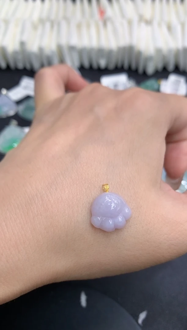 吊坠(不含链)18K金镶嵌翡翠111