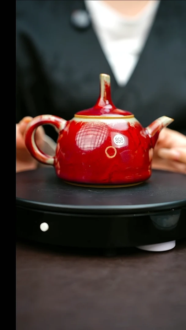 898#原矿钧瓷炉钧釉元宝壶