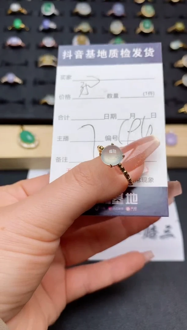 翡翠戒指银S925镶嵌.............