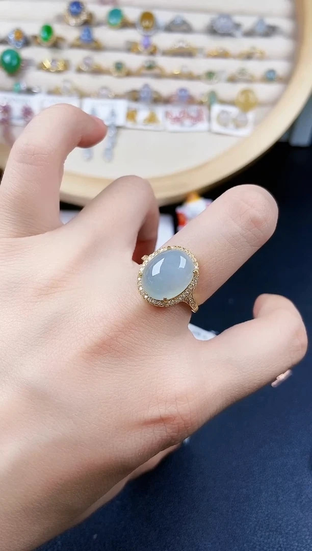 翡翠银S925镶嵌戒指4564564