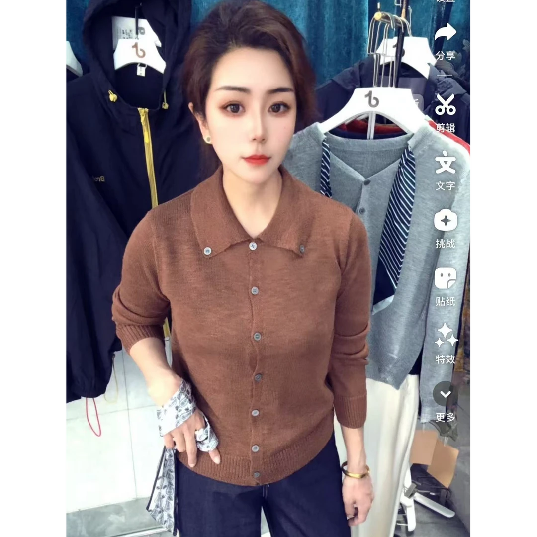 纯色毛衣翻领毛针织衫高领长袖aaa