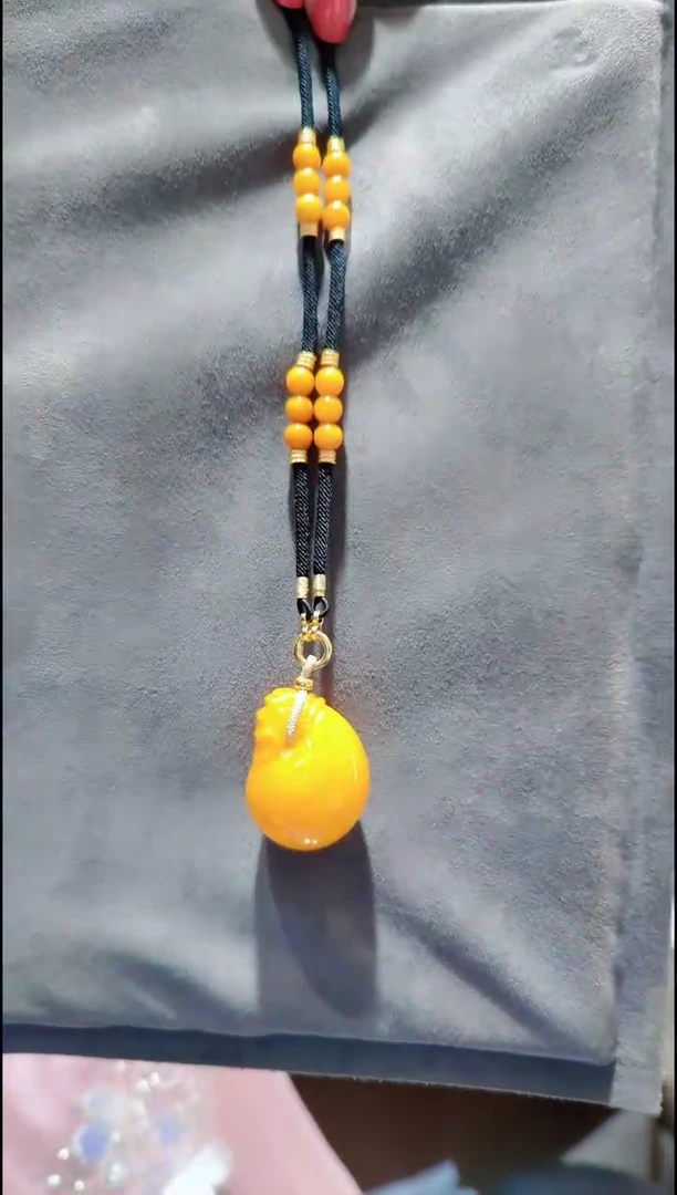 蜜蜡未镶嵌珠宝奇石﹣G251蜜蜡吊坠钱袋子