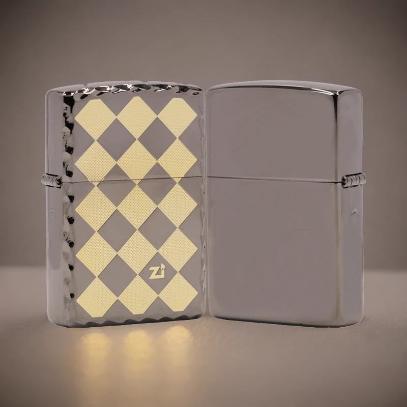 ZIPPO/之宝打火机【黑色冰面格子】原装正品防风机205