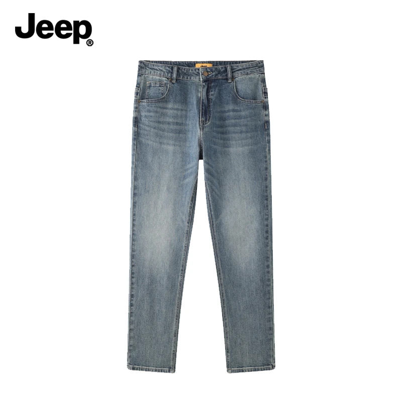JEEP/吉普莱赛尔棉休闲风长裤薄款透气舒适牛仔裤休闲经典水洗