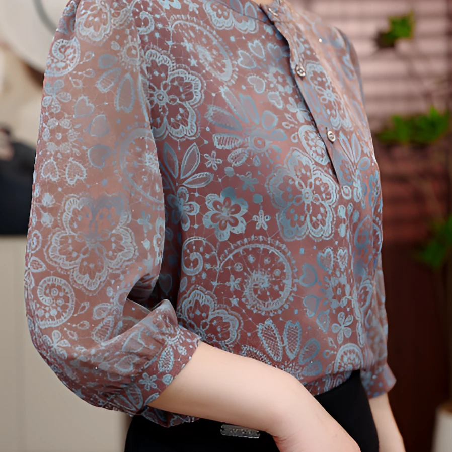 杭州专柜春夏新款高贵优雅气质韵味小衫E-9076