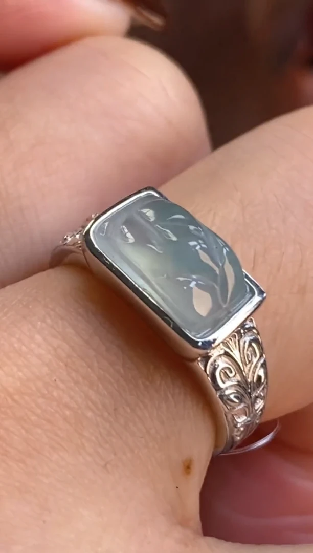 颈饰银S925镶嵌翡翠净货16939