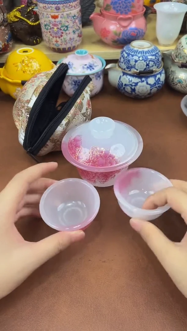 陶瓷茶具摆件旅行套组