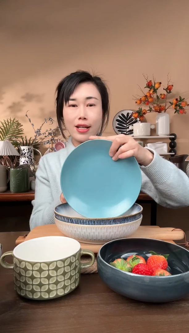 【闪购商品】瓷片8.5英寸窑变线条碗2只微瑕