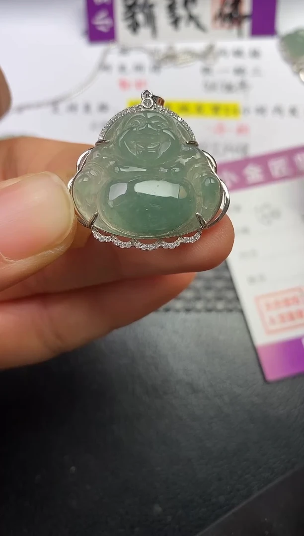 颈饰银S925镶嵌翡翠文****?挂件