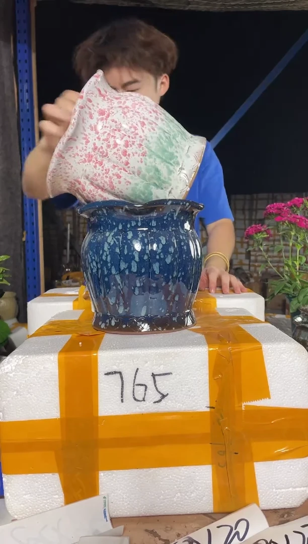 紫砂花盆宜兴紫砂粗陶花盆18*19