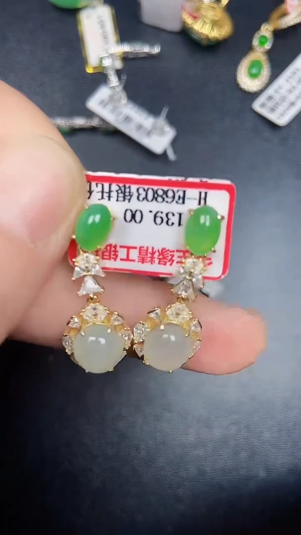 银S925镶嵌戒指翡翠1390