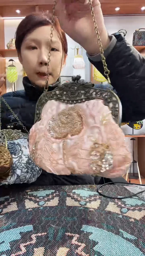 9号（多色可选）手工珠珠包包腋下斜跨包手拿包手提晚宴包