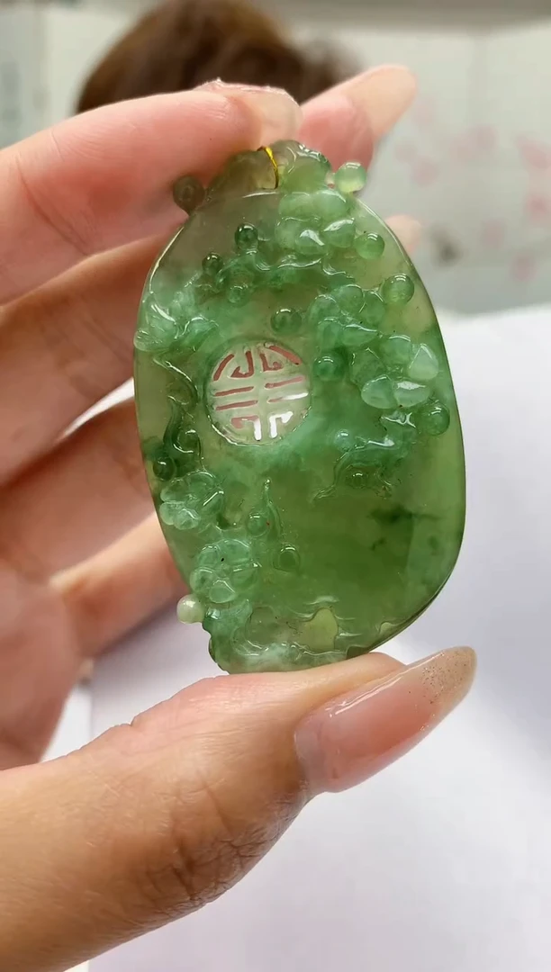 【闪购商品】定制翡翠未镶嵌4868MM-毛货挂件92