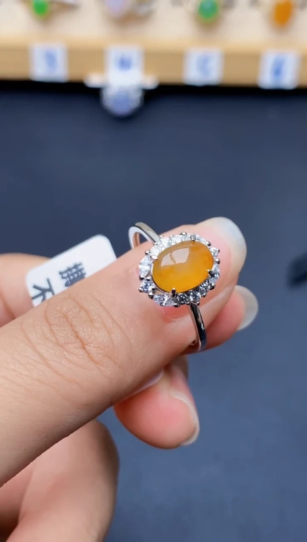 银S925镶嵌戒指翡翠5074