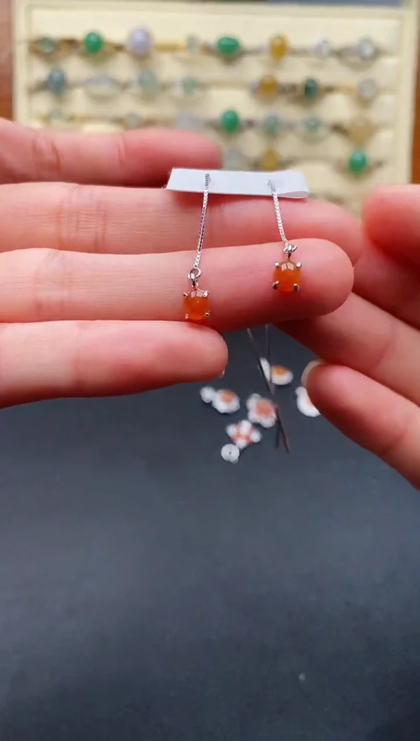 翡翠戒指银S925镶嵌天然翡翠A货222    6-