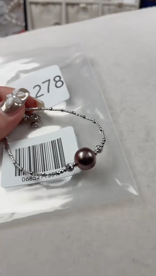 银S925镶嵌手链海水珍珠Z278