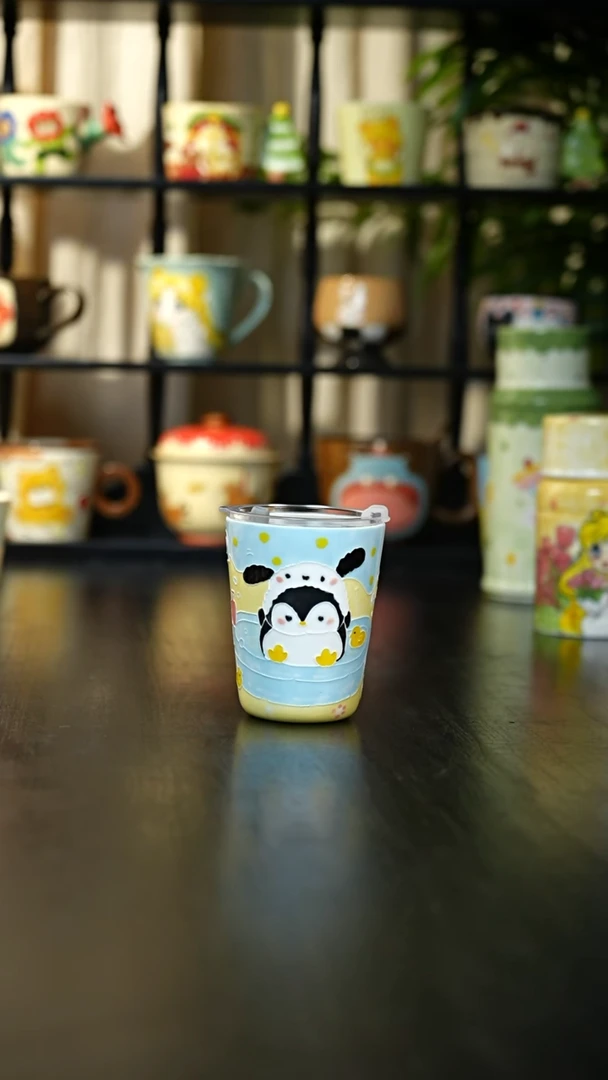 杯子小企鹅玉泥随行杯
