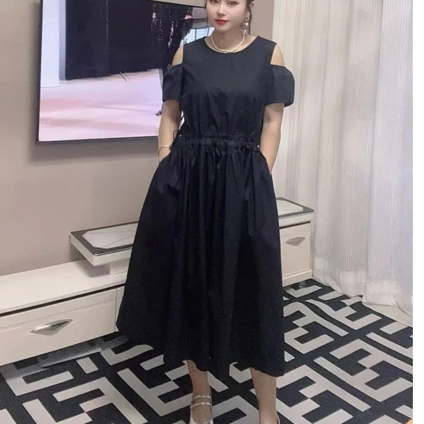 夏季气质显瘦收腰减龄大码连衣裙 AFMY-5825