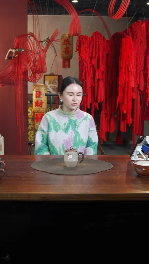 【闪购商品】紫砂茶叶罐定窑白泥绘小鸟花龙把盖杯