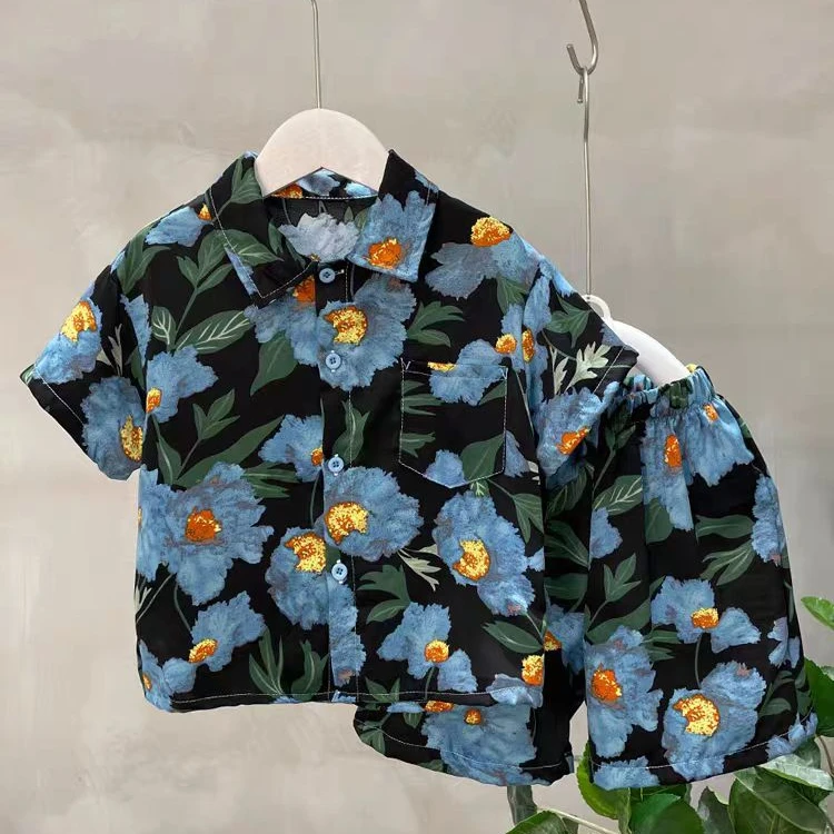 男童套装夏装2025新款宝宝短袖t恤夏季儿童短裤夏款宝宝两件套潮