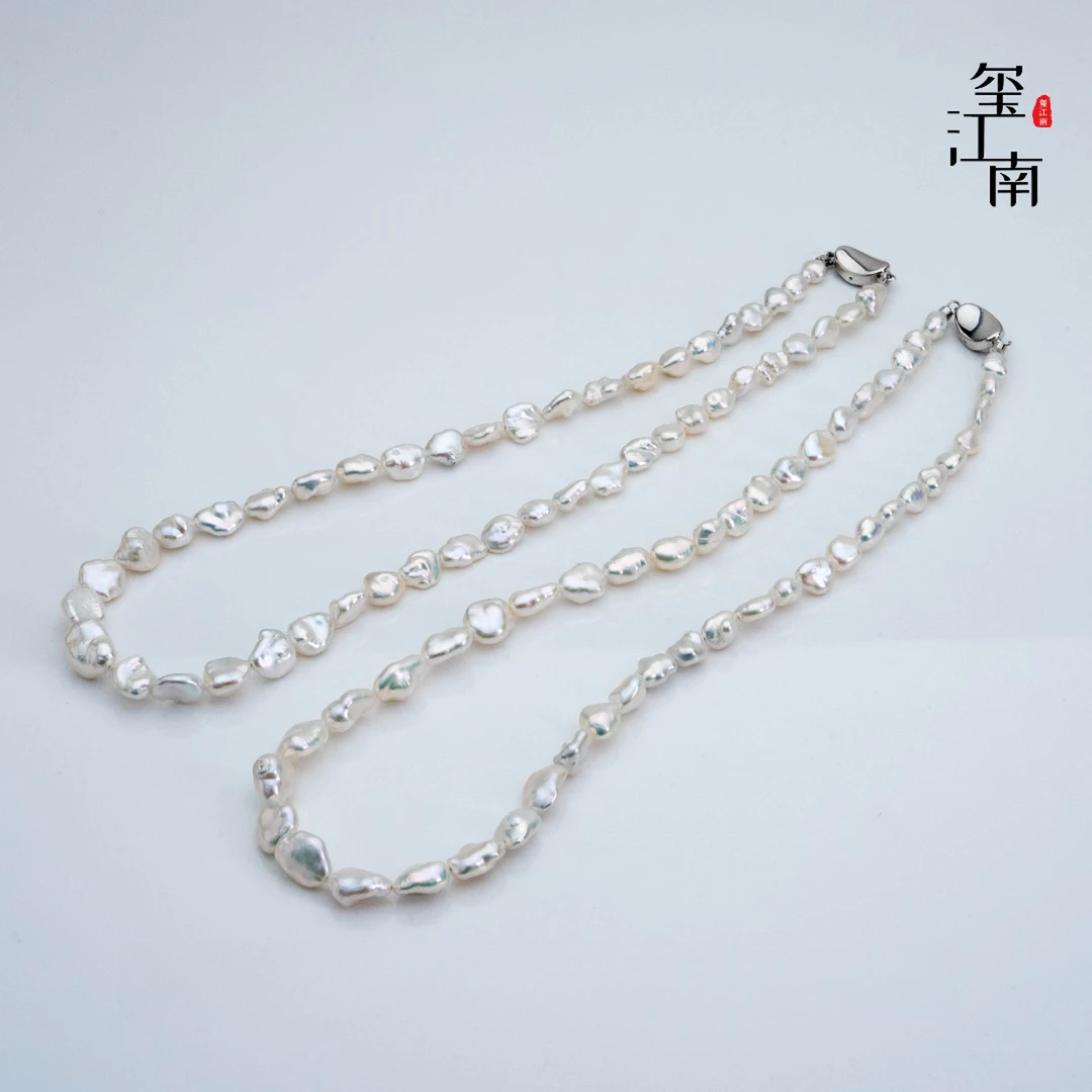 【淡水Keshi 】珍珠项链s925银巴洛克锁骨颈链4-8mm多样性发1 FX094