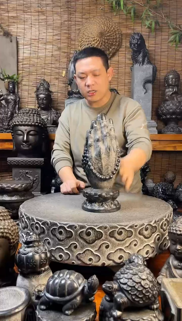 石材34佛手天然青石雕刻