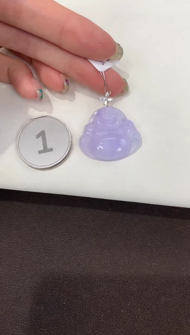 颈饰18K金镶嵌翡翠天然缅甸A货翡翠