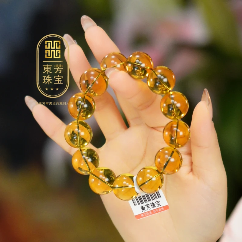 東芳珠宝-18mm墨西哥天然3A净水圆珠琥珀男士珠宝蓝珀手串