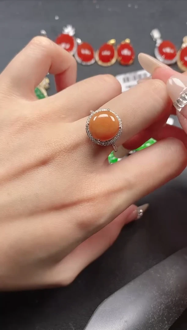 银S925镶嵌戒指翡翠51511
