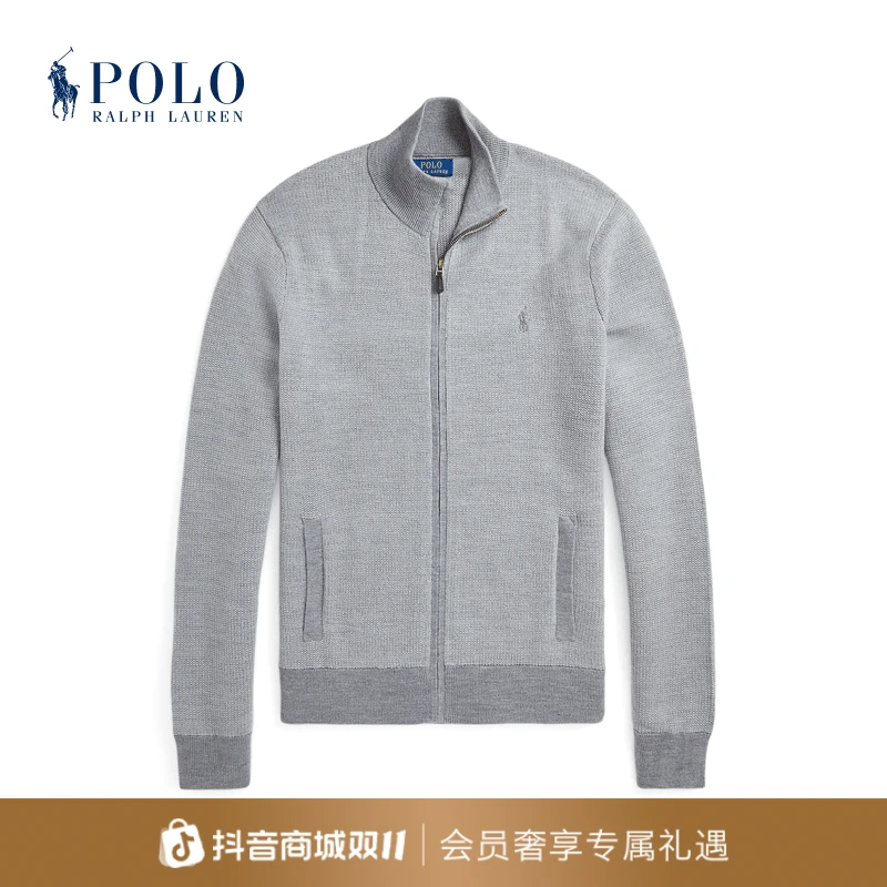 Ralph Lauren拉夫劳伦男装 经典纹理感全拉链针织羊毛衫710948864