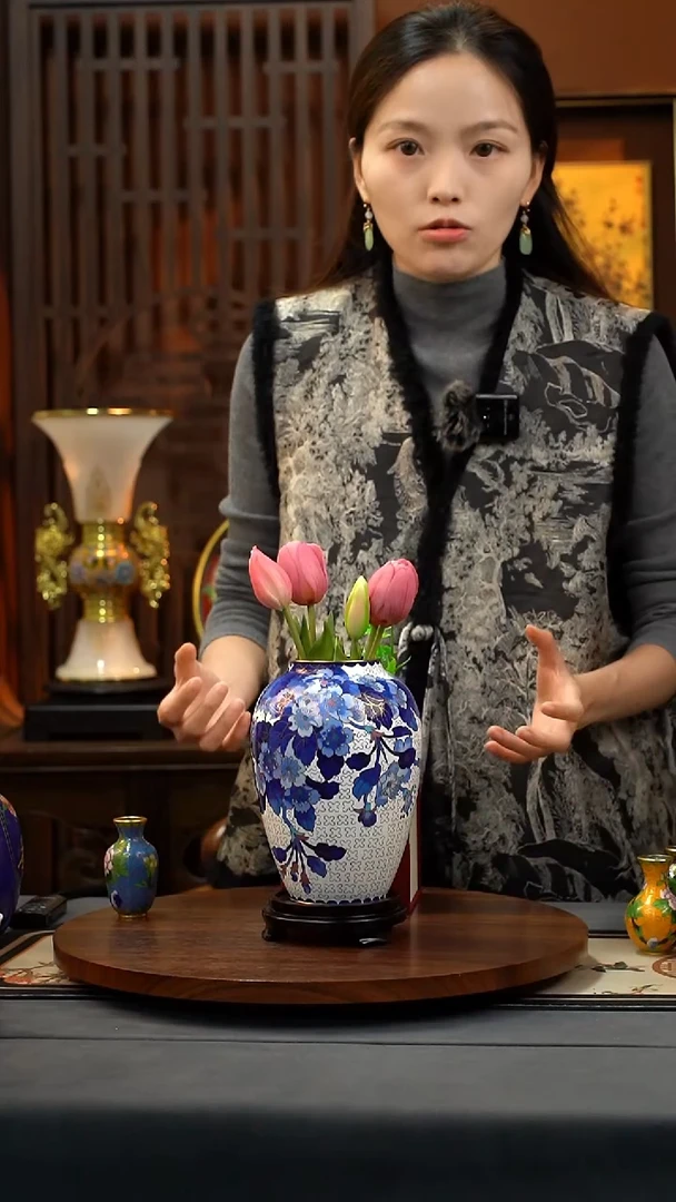 景泰蓝紫铜花瓶 顺丰包邮