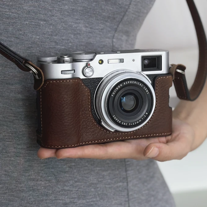 富士XT5真皮保护套XT50XT30二三代X100ViXM5XS20相机皮套底座肩带