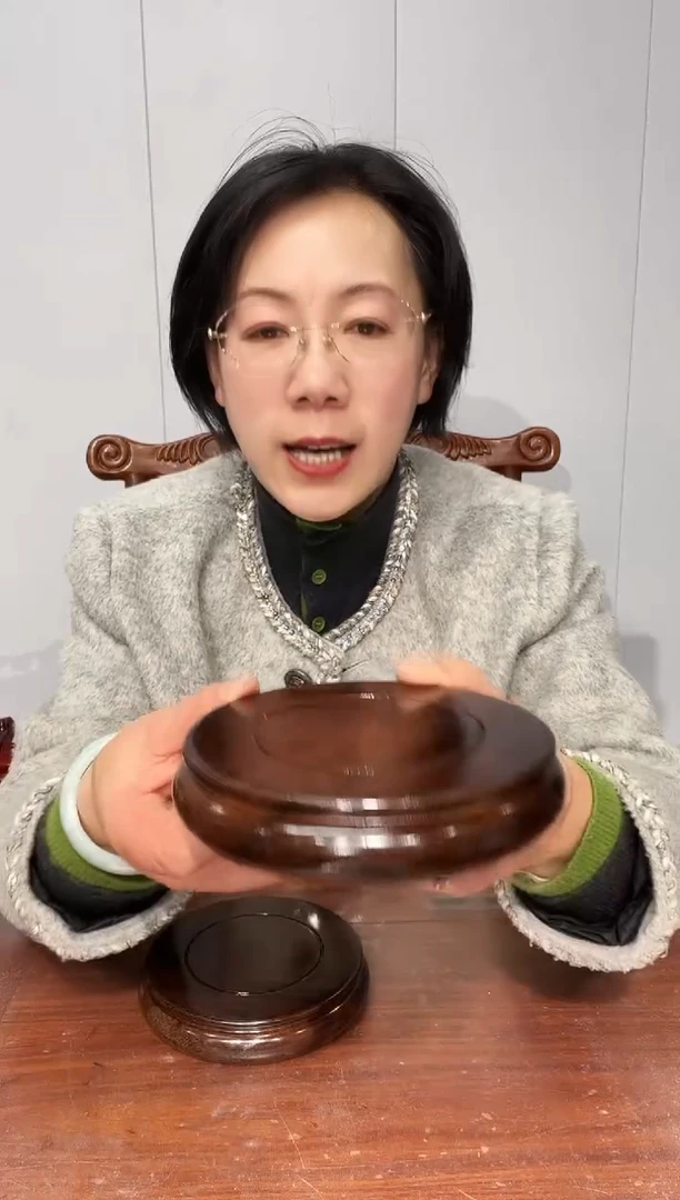 木非花整木黑圆13*14*2.6一对  独圆