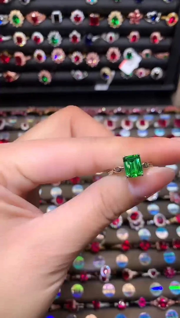 【闪购商品】透辉石戒指银S925镶嵌79白