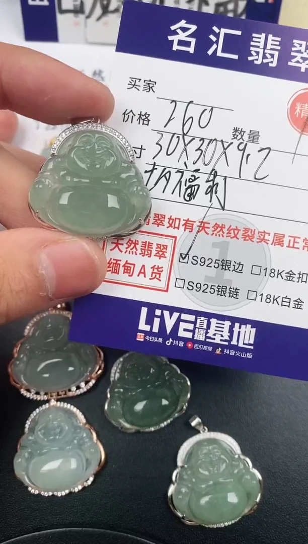 翡翠银S925镶嵌颈饰·