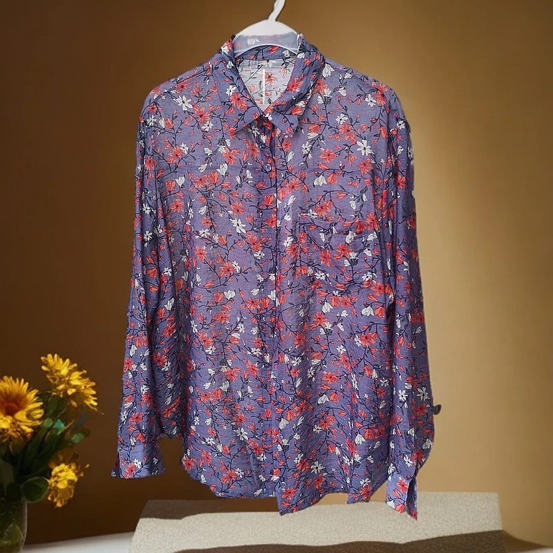 2709紫色翻领衬衫