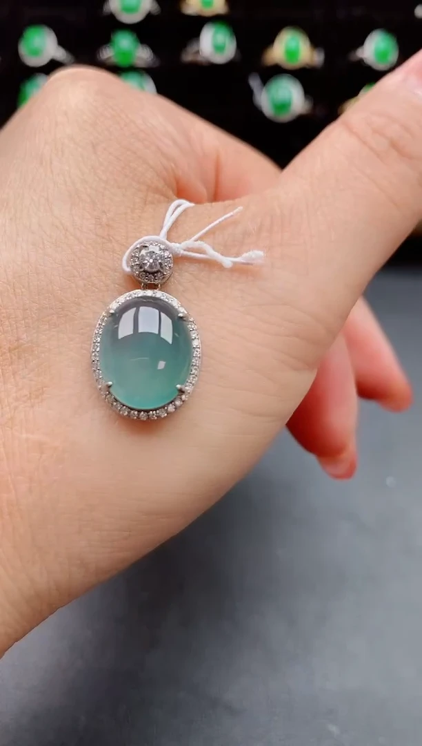 【闪购商品】翡翠吊坠(赠链)银S925镶嵌05800