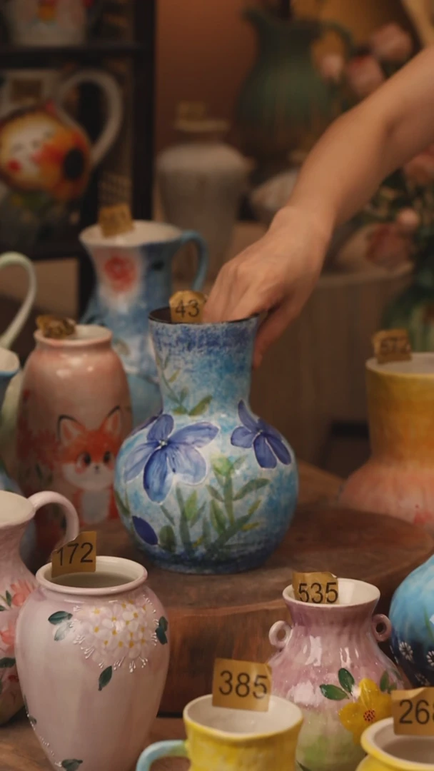 陶瓷431景德镇设计师手作花器摆件侘寂风