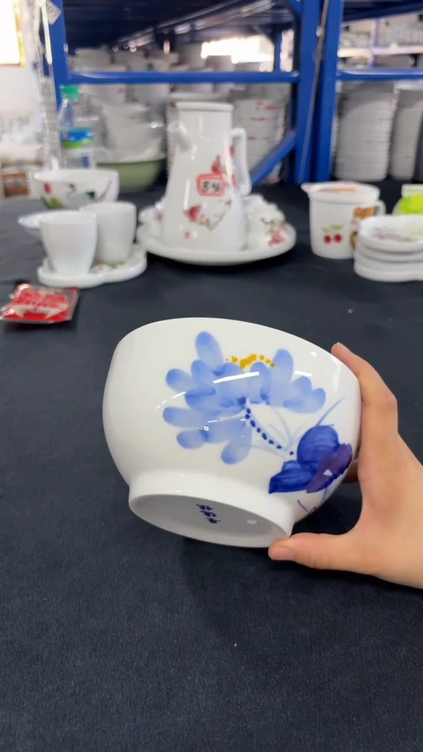 瓷片景德镇高温釉中彩-中号罗汉碗开播福利青花