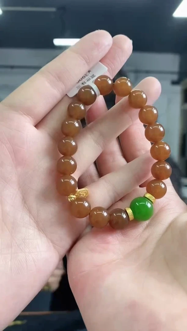 手串未镶嵌和田玉（糖玉）多样性发其一颜色微差