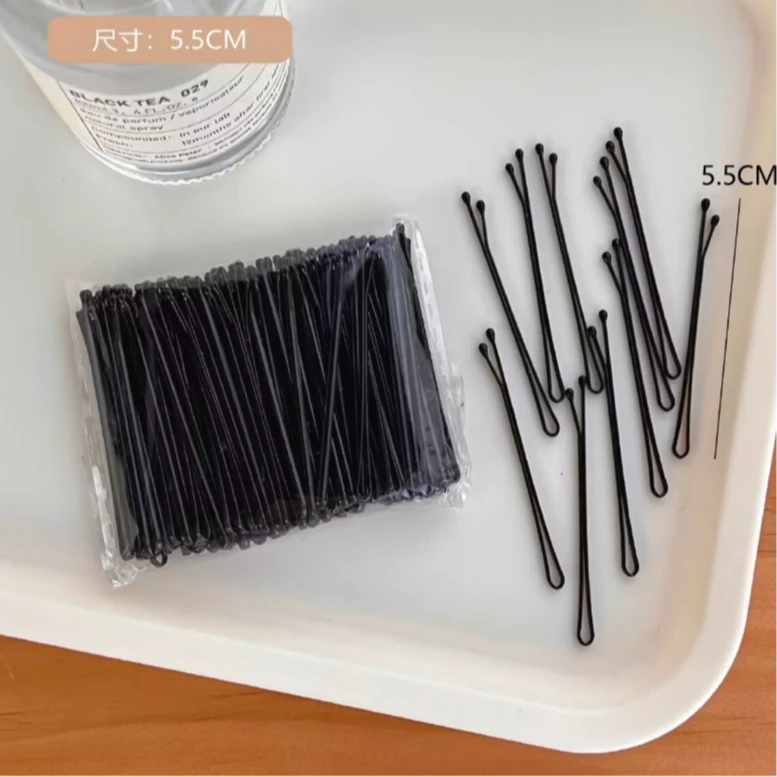 黑色一字夹盘发专用混装夹盒装儿童刘海夹碎发夹发卡造型固定夹