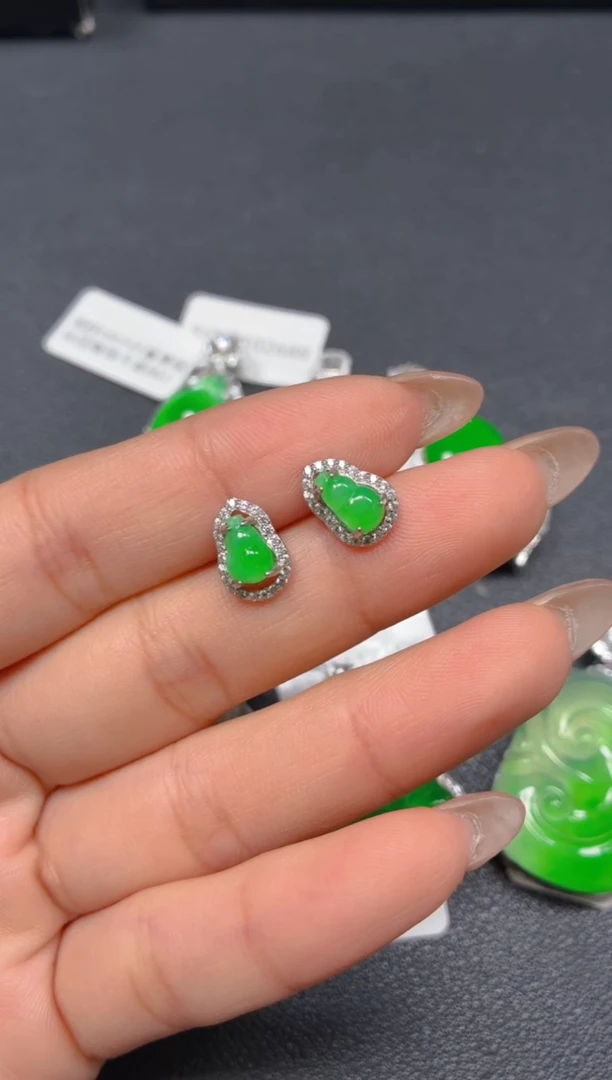 银S925镶嵌挂件翡翠111121