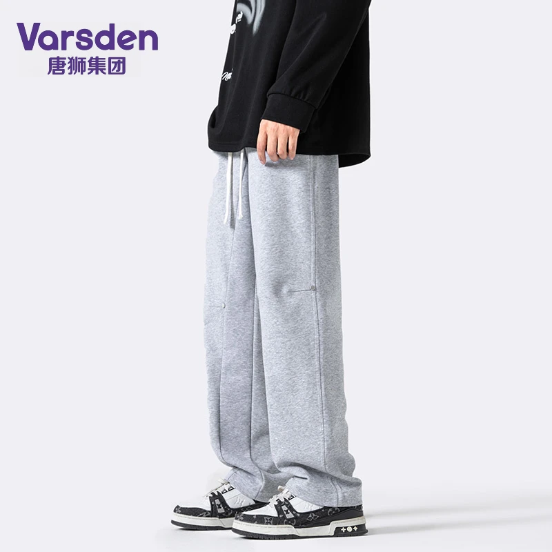 唐狮集团Varsden休闲裤男款春秋季直筒高街ins百搭宽松拖地长裤子