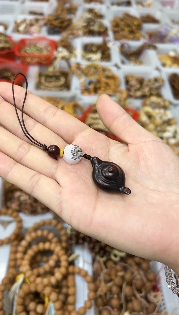 染料紫檀（血檀）吊坠把把壶，吊坠包包挂