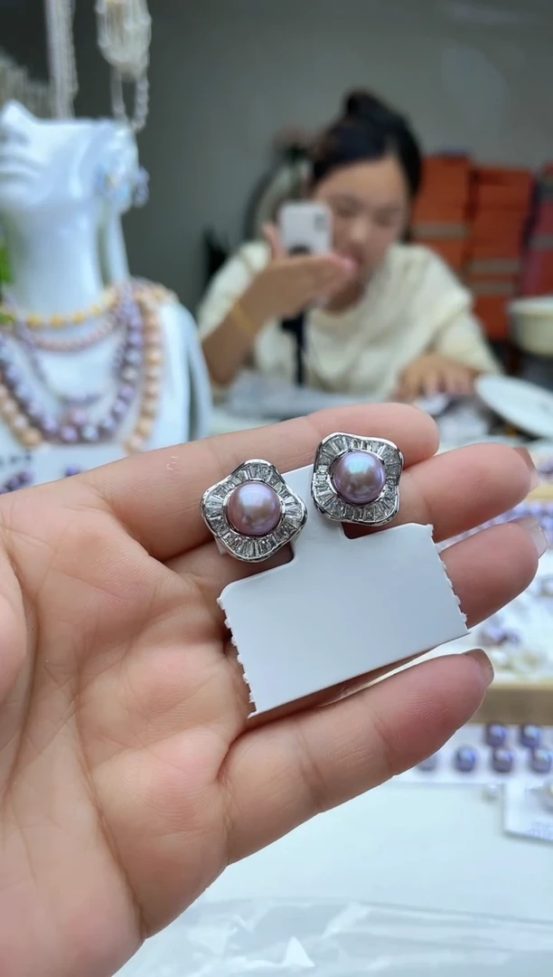 未镶嵌淡水珍珠珍珠耳钉