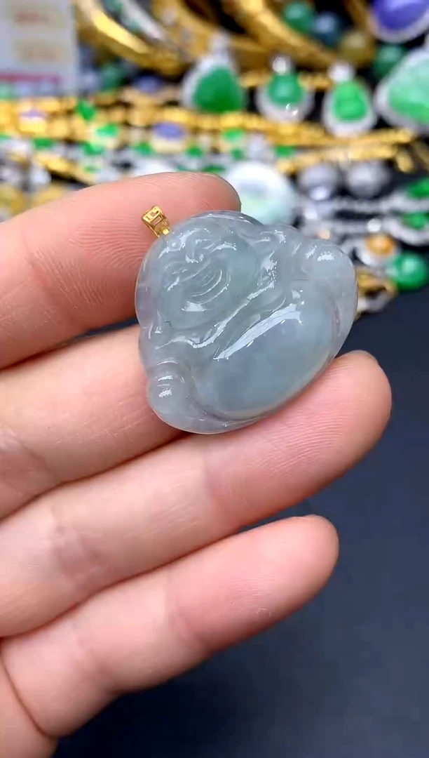 颈饰18K金镶嵌翡翠48-中国好珍宝